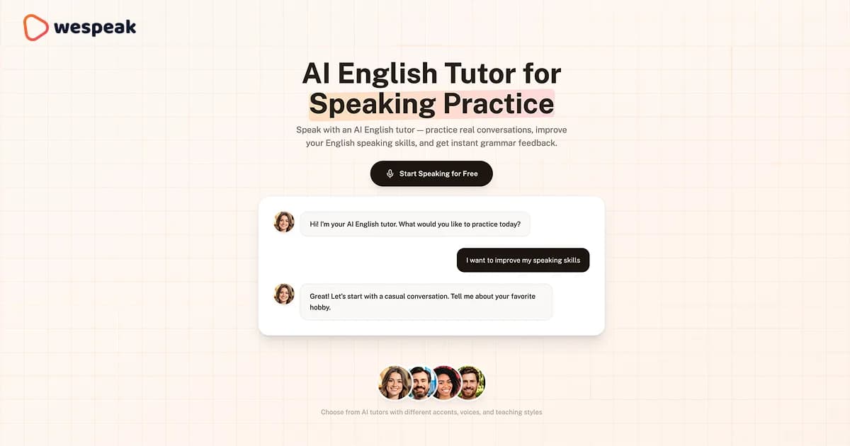 WeSpeak - English Speaking Practice with an AI Tutor
