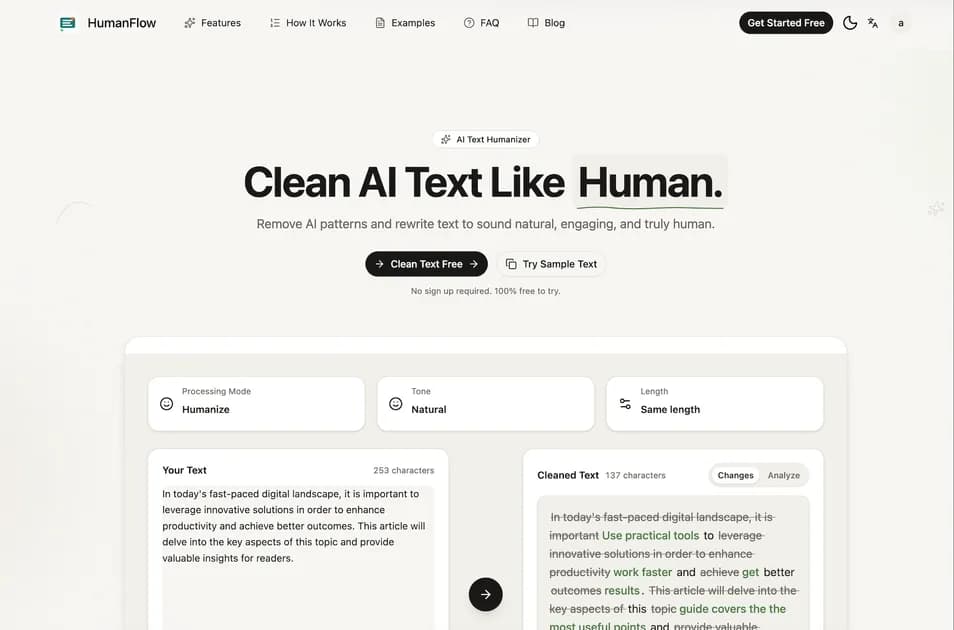 Free AI Text Cleaner - Make AI Text Sound Natural
