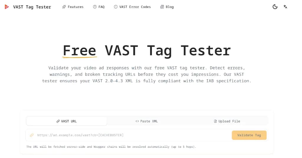 VAST Tag Tester