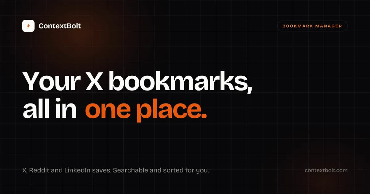 X (Twitter) Bookmark Manager. Save, Find & Organize