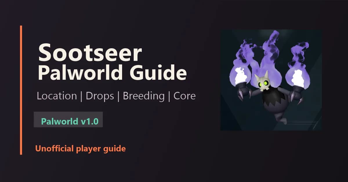 Sootseer Palworld Guide: Location, Drops, Breeding & Predator Core