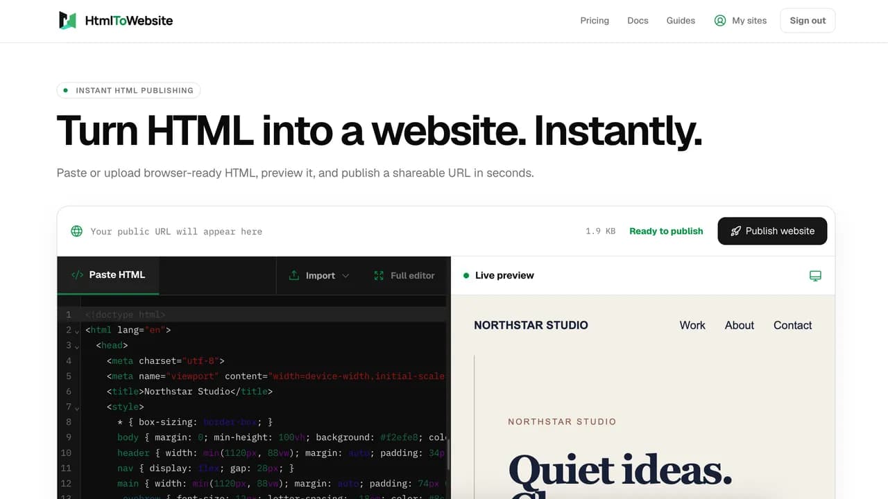HtmlToWebsite